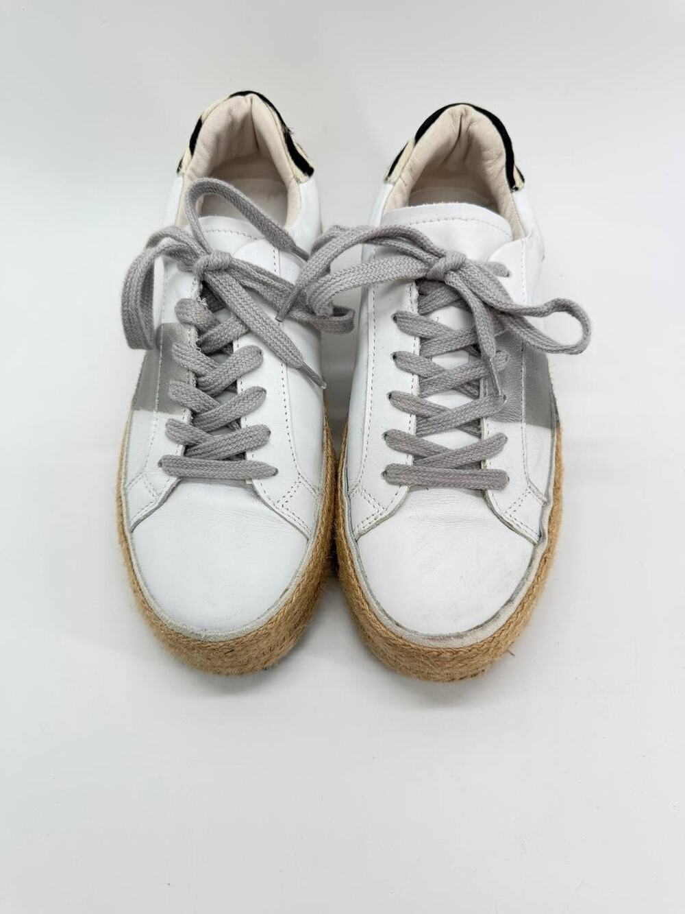 Matisse It Girl Size 6M White Leather Zebra Espadrille Platform Sneakers